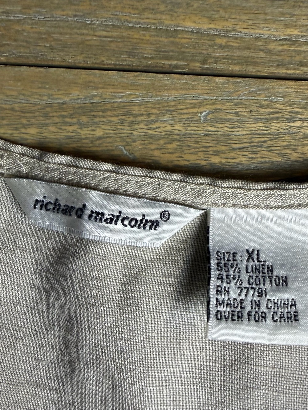 Embroidered Linen Blend Sleeveless Tunic Blouse - Beige - Picture 6 of 6